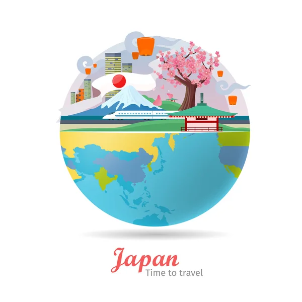 Japon affiche de voyage — Image vectorielle