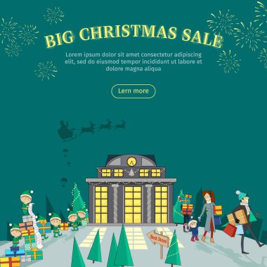Big Christmas Sale Flat Design Vector Web Banner clipart