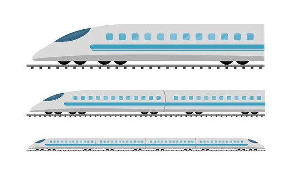 Σύνολο των συρμών του μετρό απομονωμένα σε λευκό. Διάνυσμα — Διανυσματικό Αρχείο