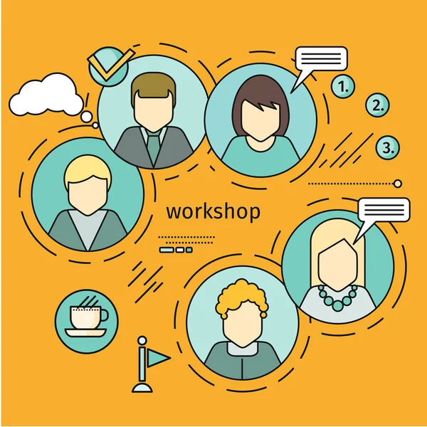 Workshop Concept Vector Illustration In Flat Style — Stock Vector