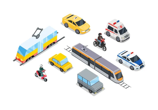 Transports en commun. Collecte des articles de circulation . — Image vectorielle