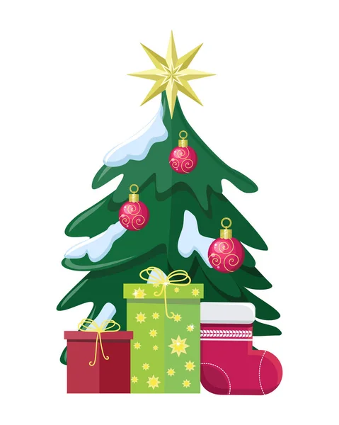 Christmas Concept Flat Style Vector Illustration — Stock Vector