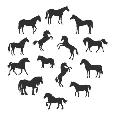 At nalı doğurmak Vector Silhouettes ayarla