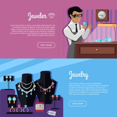 Takı kavramı vektör Web afiş kümesi