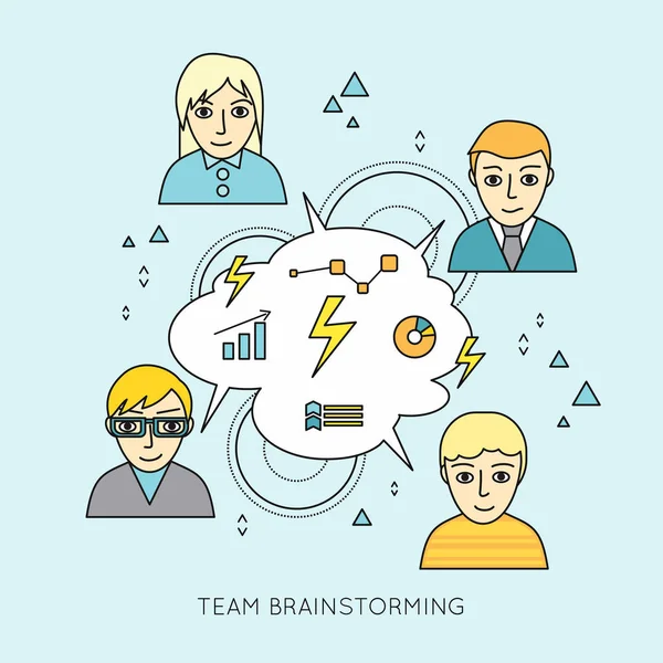 Conceito de Brainstorming da equipe — Vetor de Stock