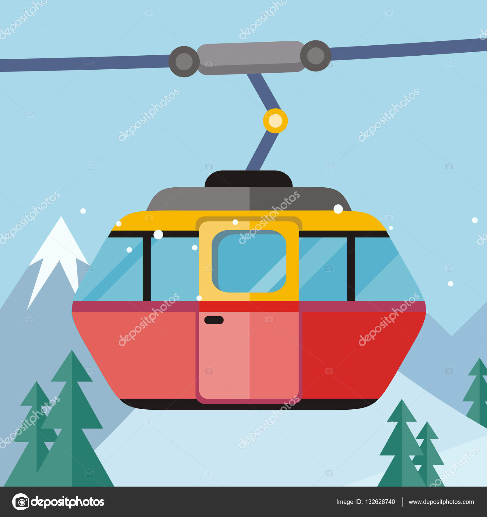 Cable Car Vector Illustration in Flat Design Stock Vector Image by ©robuart #132628740 Cable Car Vector Illustration in Flat Design Stock Vector Image by ©robuart #132628740