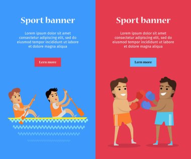 Boks ve kano kürek spor afiş