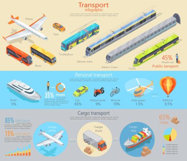 Infographic taşıma. Ulaşım. Vektör