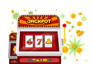 Yeşil izole Slot makinesidir Web Banner