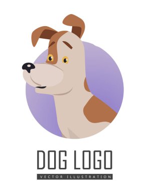 Köpek vektör Logo düz stil tasarım