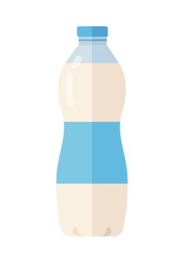 Taze süt düz stil vektör çizim şişe