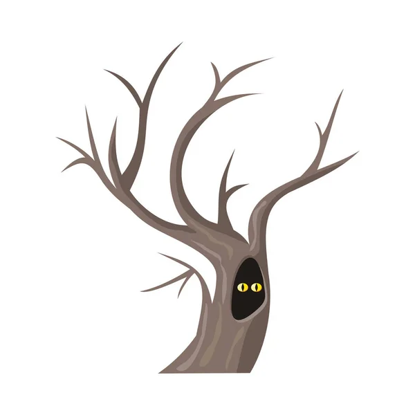 Ізольоване дубове дерево без листя — стоковий вектор