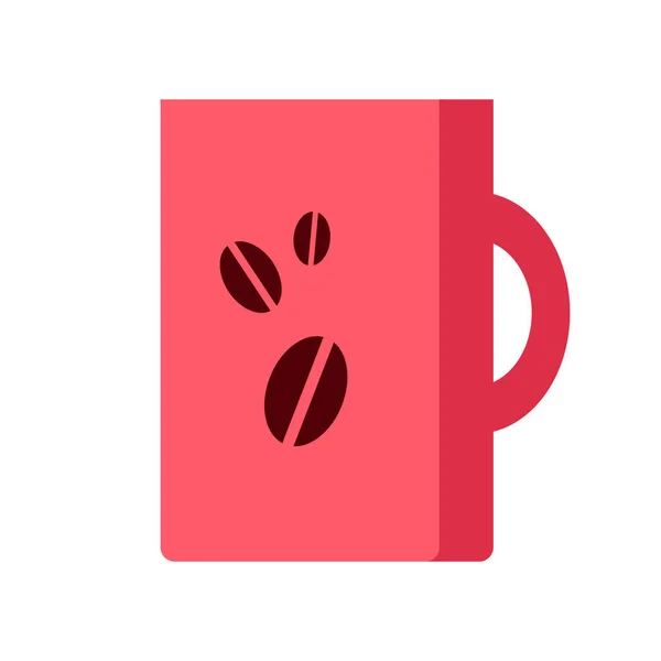Rote Kaffeetasse isoliert vorhanden. Starkes Heißgetränk. — Stockvektor