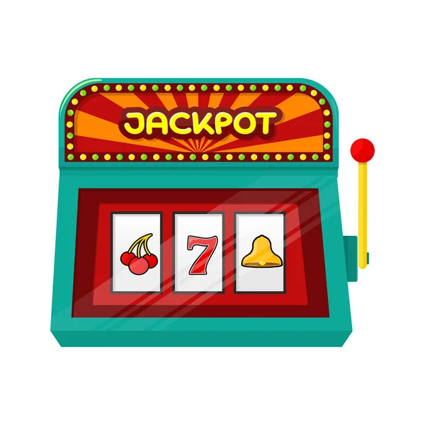 Slot Machine Web Banner Isolated on Green — Stock Vector