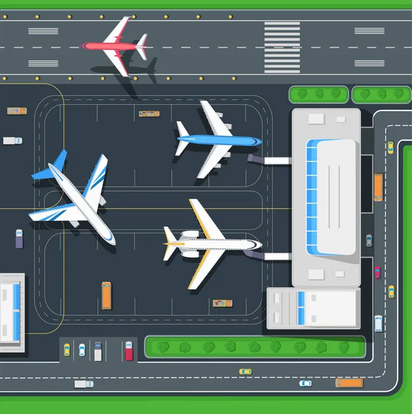 Illustrazione del vettore dell'aeromobile terminale — Vettoriale Stock