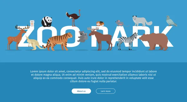 Zoo Park Banner. Plantilla web — Archivo Imágenes Vectoriales