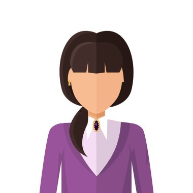 Kadın karakter Avatar vektör düz tasarım.