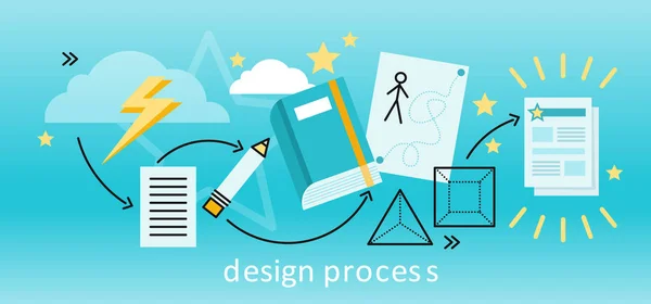 Conceito de processo de design — Vetor de Stock