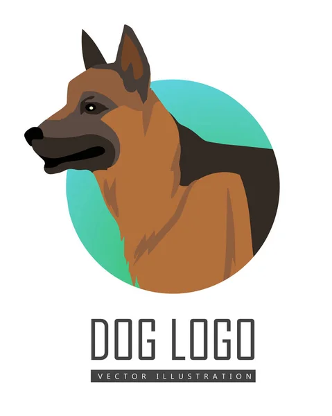 Logotipo do cão pastor no fundo branco — Vetor de Stock