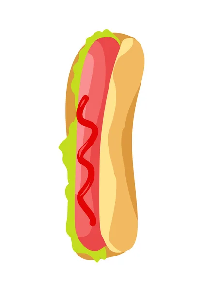 Icône Hot Dog à plat — Image vectorielle