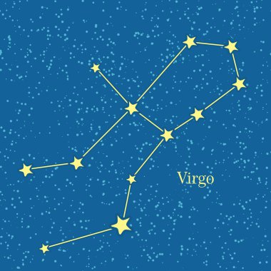 Başak Burç sembolü kozmik gökyüzü arka plan üzerinde