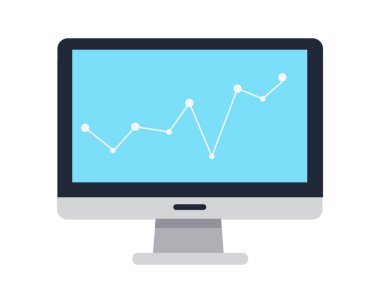 Gri bilgisayar monitörü düz.