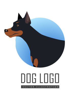 Köpek vektör Logo düz stil tasarım