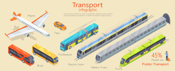Transport Infographic. Public Transport. Vector