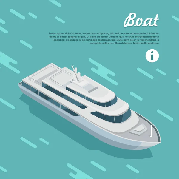 Boot, das im Meer fährt. Passagierschiff Kreuzfahrtschiff — Stockvektor