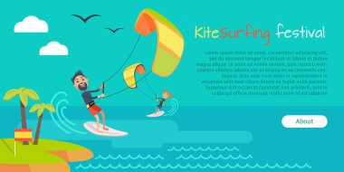 Kitesurfing Festivali afiş. Stil Kiteboarding