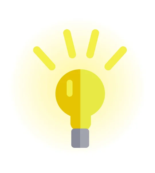 Electric Light Bulb Illustration i platt Design — Stock vektor