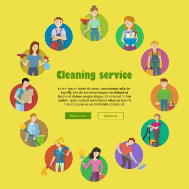 Temizlik hizmeti simge seti