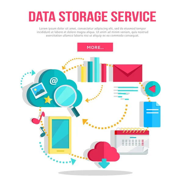 Banner usługi przechowywania danych — Wektor stockowy