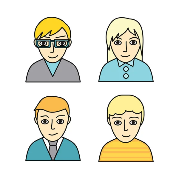 Conjunto de Pessoas Personagens Avatares em Design Plano . — Vetor de Stock