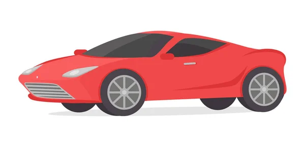 Coupe rojo detallado coche deportivo aislado en blanco — Vector de stock