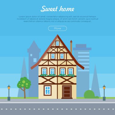 Sweet Home ev afiş Poster şablonu. Vektör