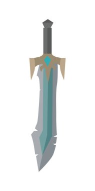 Fantastik oyun kılıç modeli vektör düz tasarım.