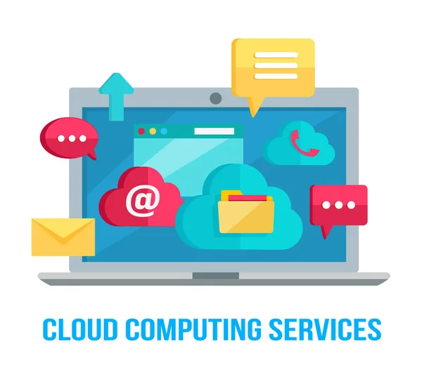 Banner per servizi di cloud computing — Vettoriale Stock