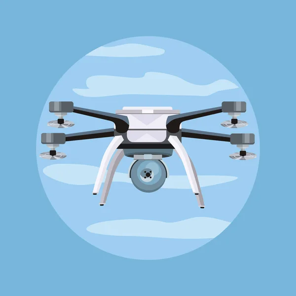 Ιπτάμενα εικονογράφηση διάνυσμα Drone σε επίπεδη σχεδίαση — Διανυσματικό Αρχείο