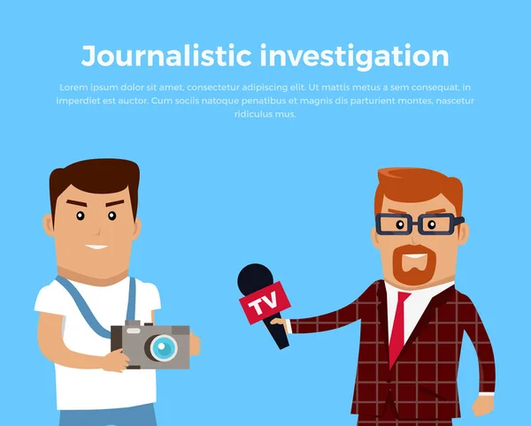 Illustration du concept d'enquête journalistique — Image vectorielle