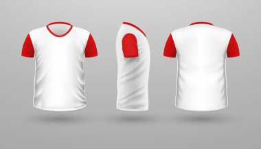 T-shirt Teplate küme. Ön arkadan görünüm. Vektör