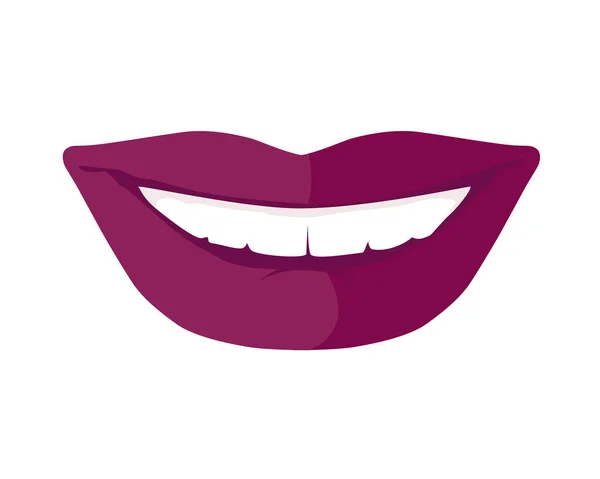 Mujer s Sonrisa con dientes blancos brillantes Vector — Archivo Imágenes Vectoriales