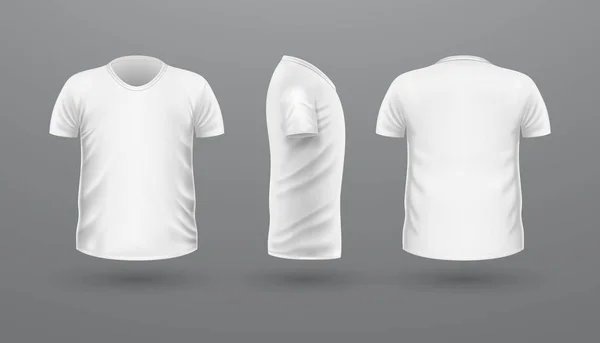 T-shirt Teplate Set. Vue de face arrière. Vecteur — Image vectorielle