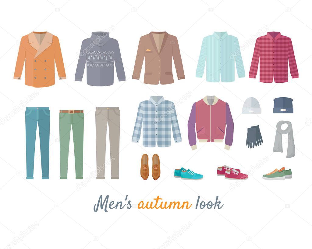 Mens Autumn Look Apparel Set. Clothing. Outerwear.