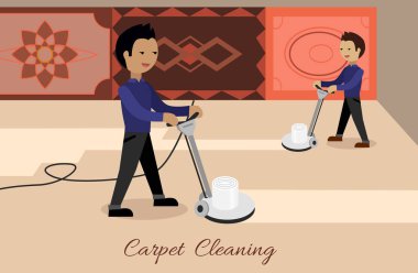 Carpet Cleaning Vector Concept in Flat Design clipart