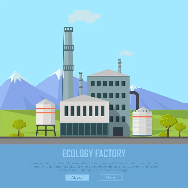 Bannière d'usine écologique — Image vectorielle