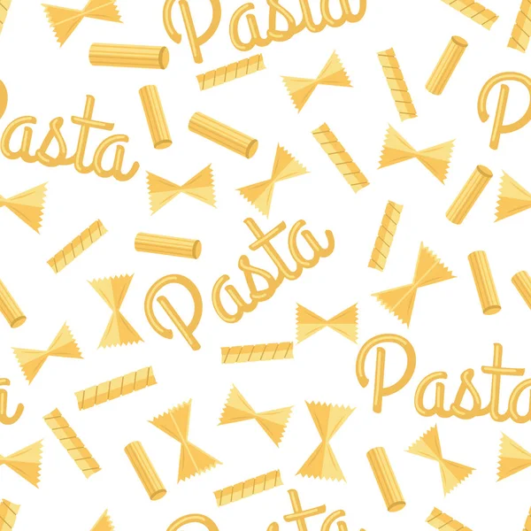 Pasta Seamless Pattern Isolated on White — Stock Vector