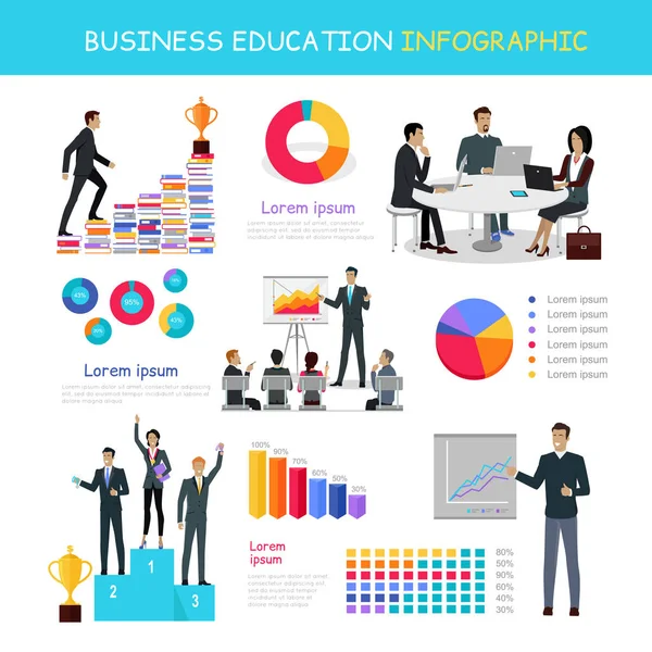 Vzdělávání infografika úspěšní lidé růstu. — Stockový vektor