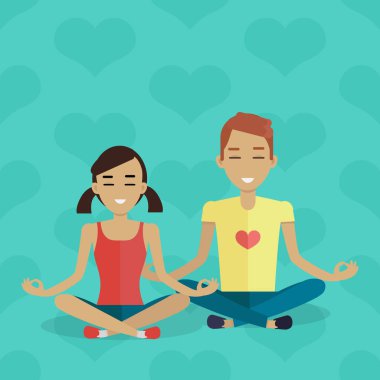 Meditasyon vektör kavramı düz tasarım
