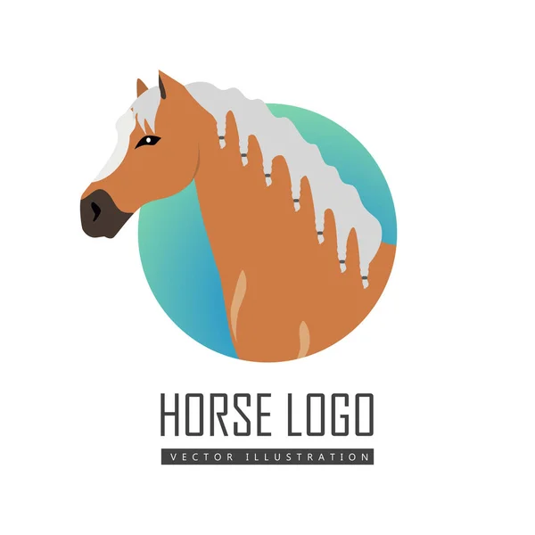 Illustrazione vettoriale del logo del cavallo nel design piatto — Vettoriale Stock